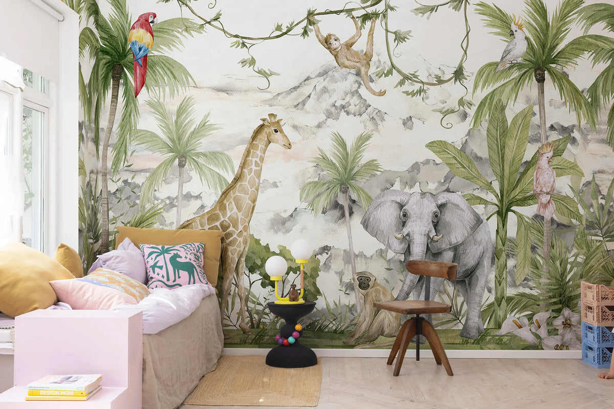 Jungle Friends Mural Wallpaper - room preview 02