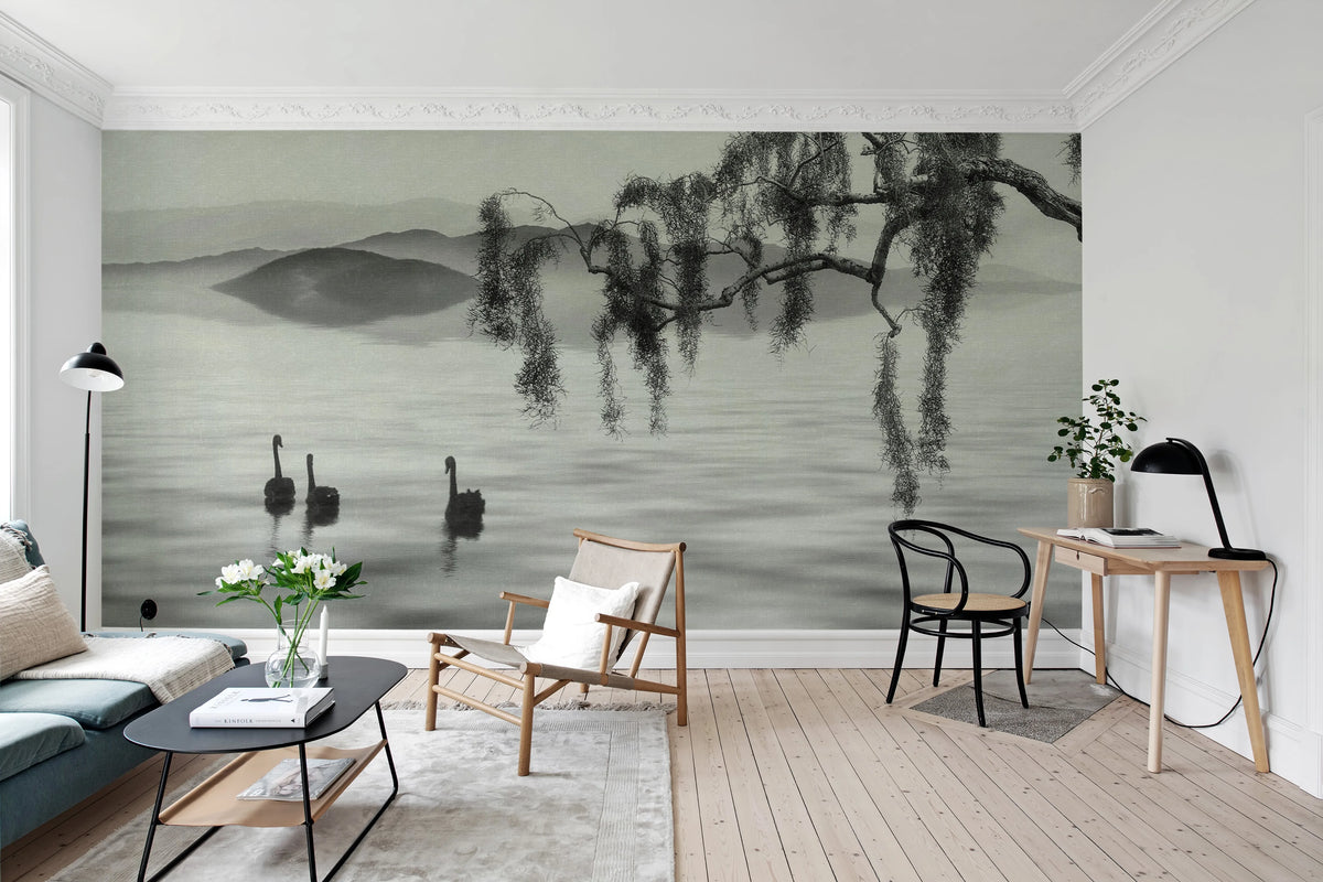 Zen Lake Mural Wallpaper - room preview 02