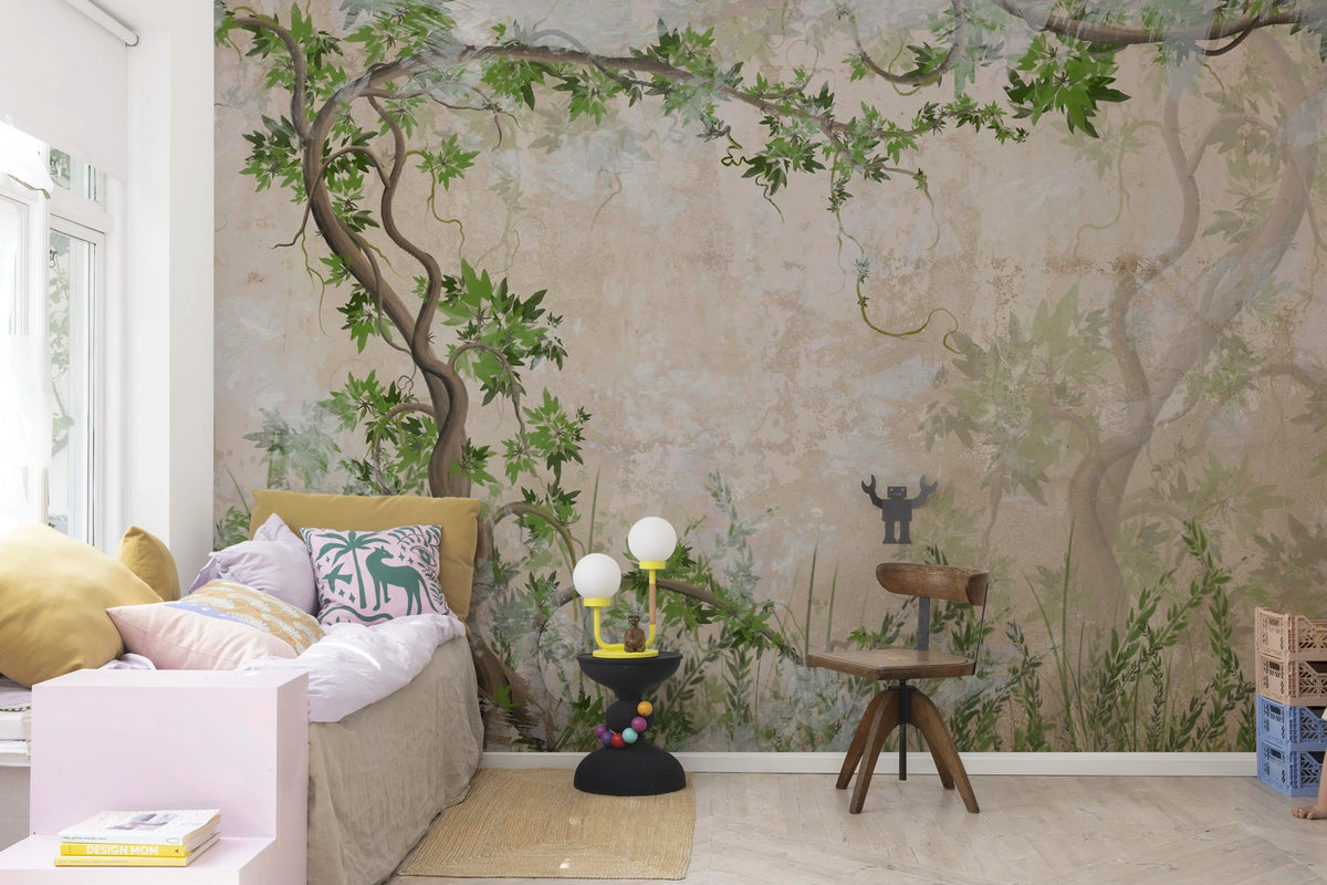 Curly Trees Mural Wallpaper - room preview 02