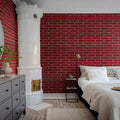 Wall of Tiles, Ruby Red Mural Wallpaper - room preview 02