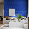 Wall of Bricks, Cobalt Mural Wallpaper - room preview 02