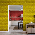 Wall of Bricks, Yellow Mural Wallpaper - room preview 02