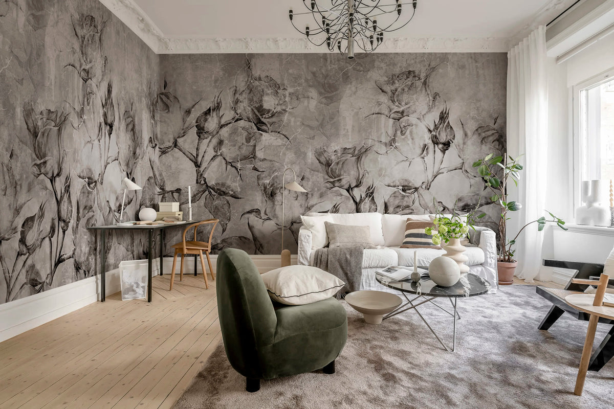 Vintage Roses Mural Wallpaper - room preview 02