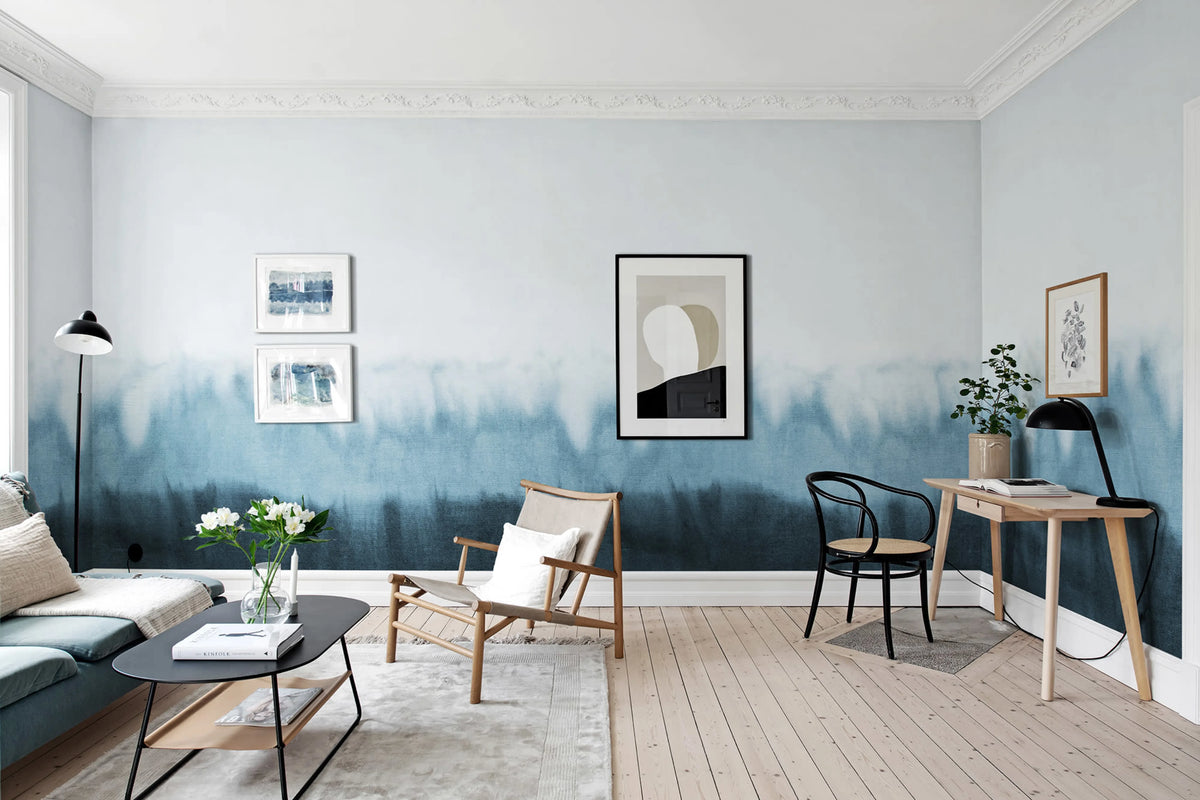 Dip Dye, Blue Mural Wallpaper - room preview 02