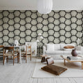 Shells, Graphite Mural Wallpaper - room preview 02