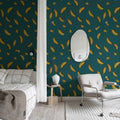 Bananza, Petrol Mural Wallpaper - room preview 02