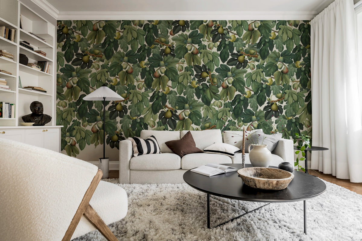 Fig Tree, Green Mural Wallpaper - room preview 02