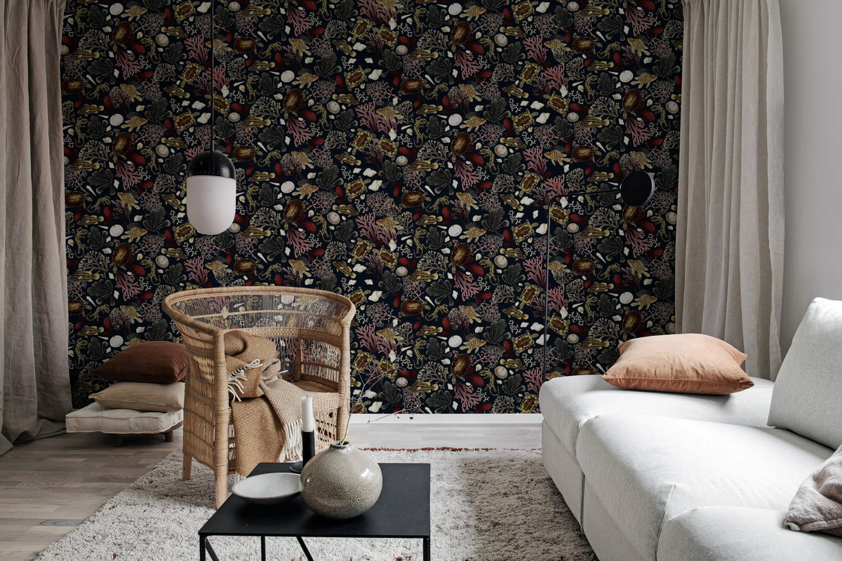 Ocean Life, Night Mural Wallpaper - room preview 02
