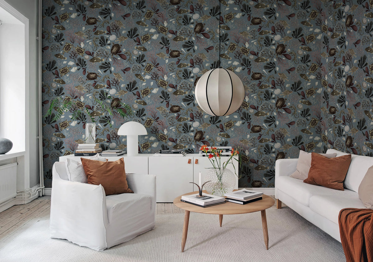 Ocean Life, Azure Mural Wallpaper - room preview 02