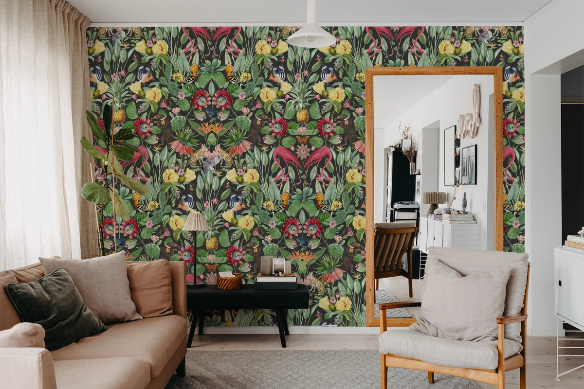 Whimsical Jungle, Night Mural Wallpaper - room preview 02