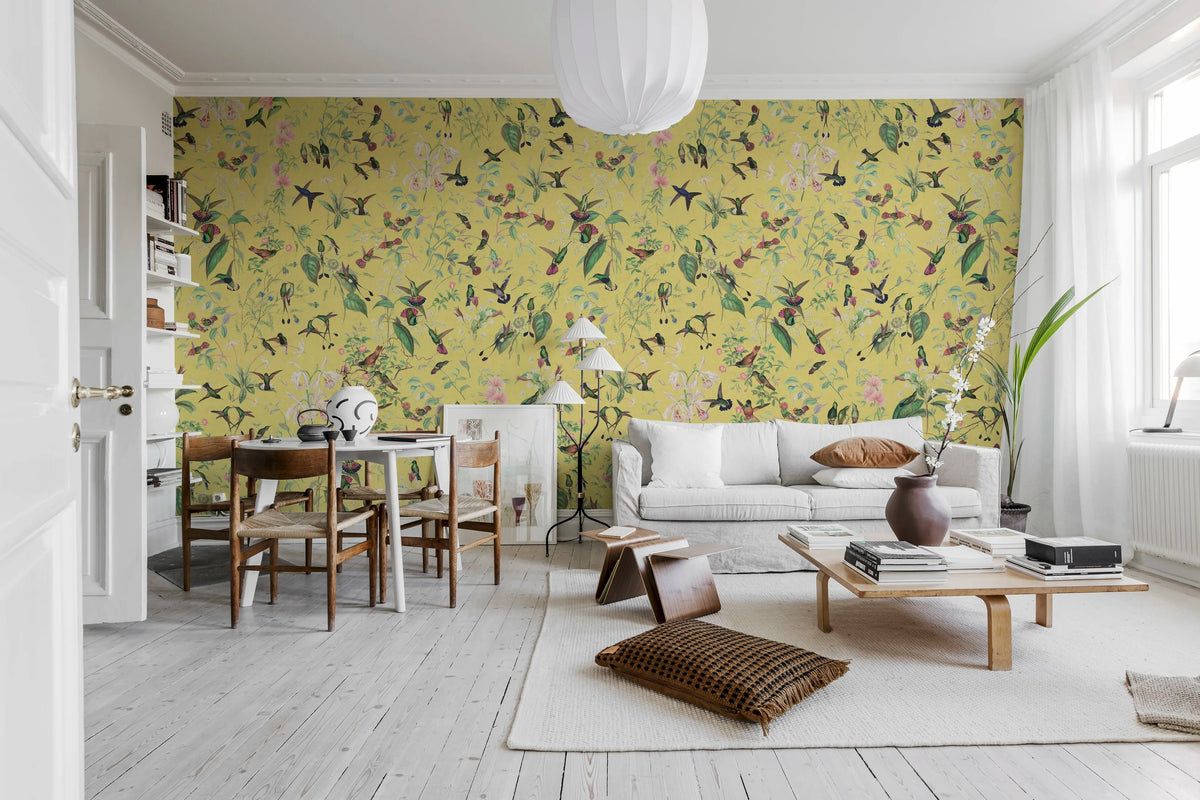 Hummingbird, Sunshine Mural Wallpaper - room preview 02
