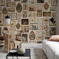 Vintage Frames, Beige Mural Wallpaper - room preview 02