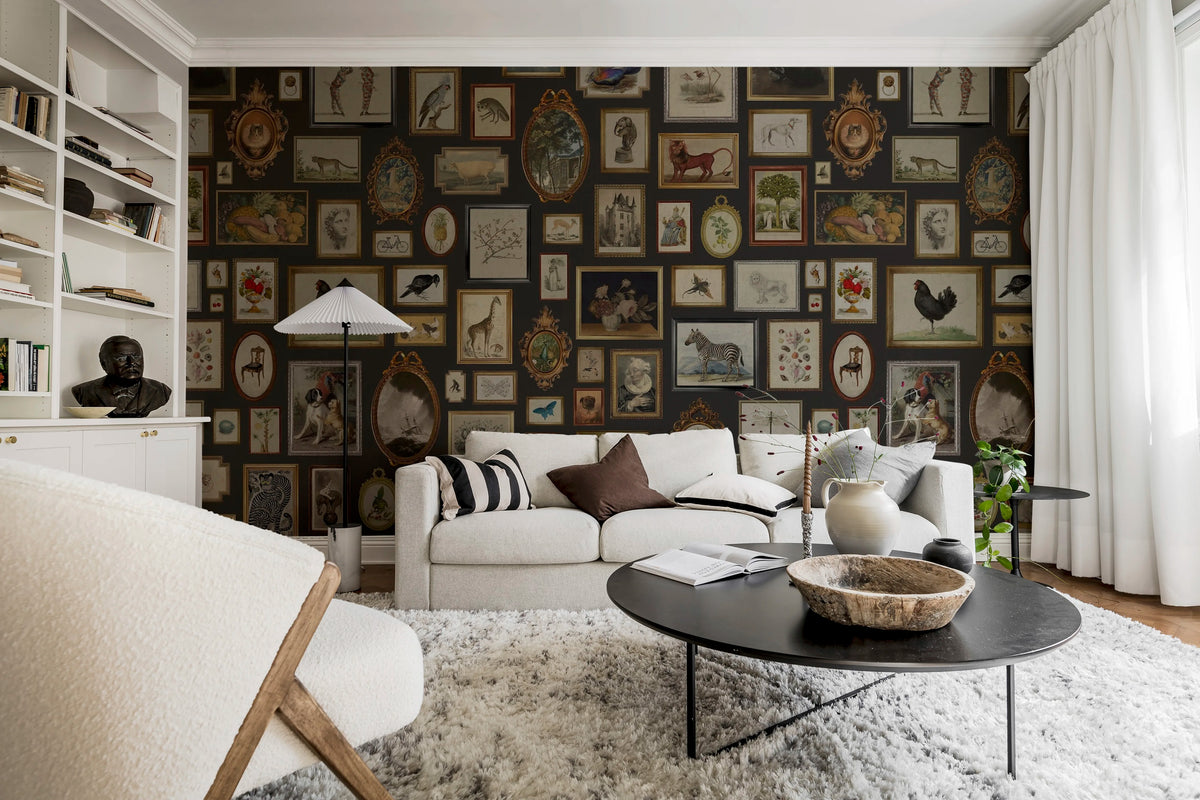 Vintage Frames, Black Mural Wallpaper - room preview 02