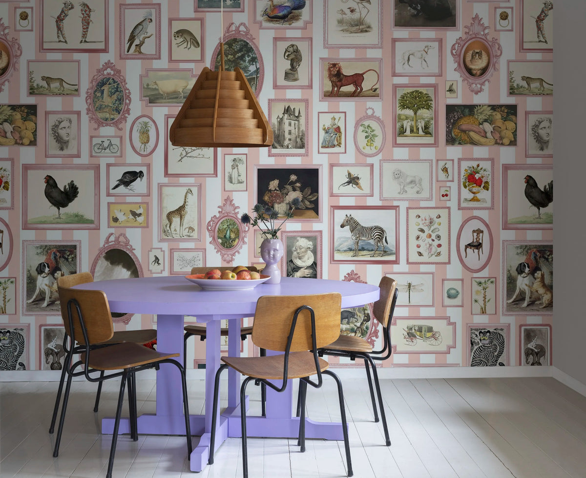 Vintage Frames, Pink Mural Wallpaper - room preview 02