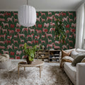 Dogs, Red Tan Mural Wallpaper - room preview 02