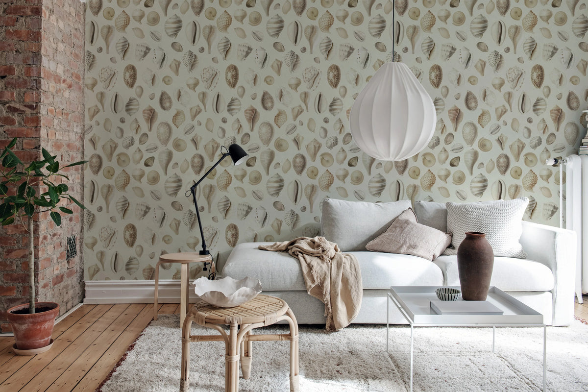 Ocean Shells, Sand Mural Wallpaper - room preview 02