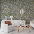 Ocean Shells, Blue Mural Wallpaper - room preview 02