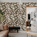 Snakey, Graphite Mural Wallpaper - room preview 02