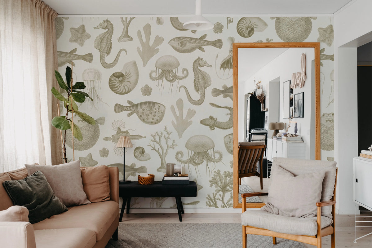 Sea Life, Sand Mural Wallpaper - room preview 02