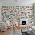 Sea Life, Pastel Mural Wallpaper - room preview 02