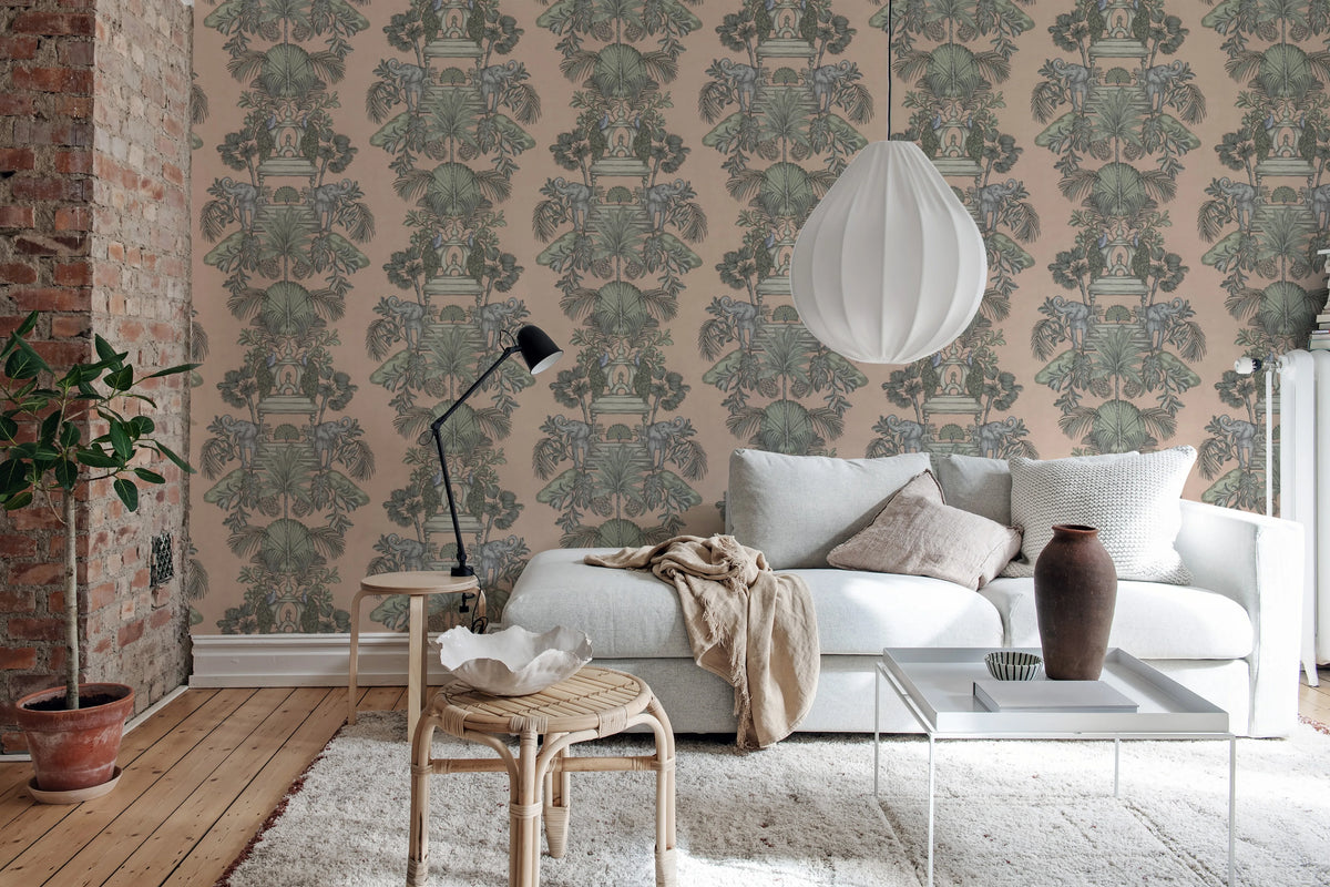 Elephant Castle, Pink Mural Wallpaper - room preview 02