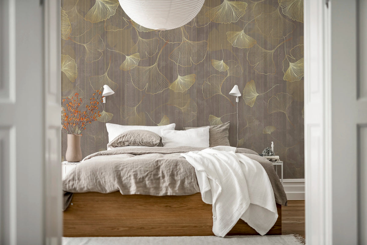 Ginkgo Leafs Mural Wallpaper - room preview 02