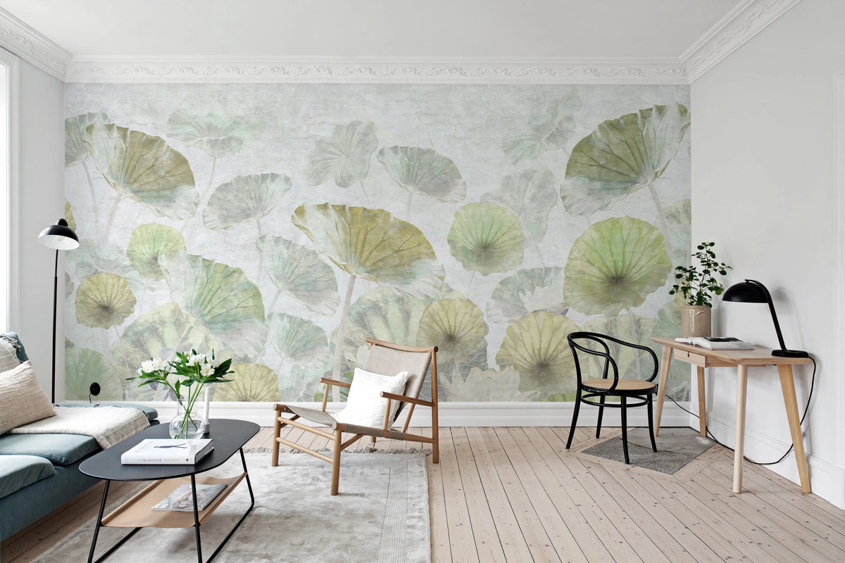 Waterlily Mural Wallpaper - room preview 02
