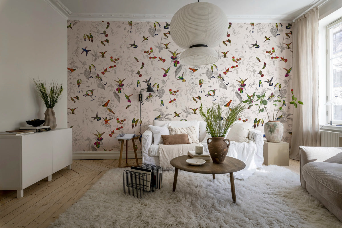 Hummingbird, Light Mural Wallpaper - room preview 02