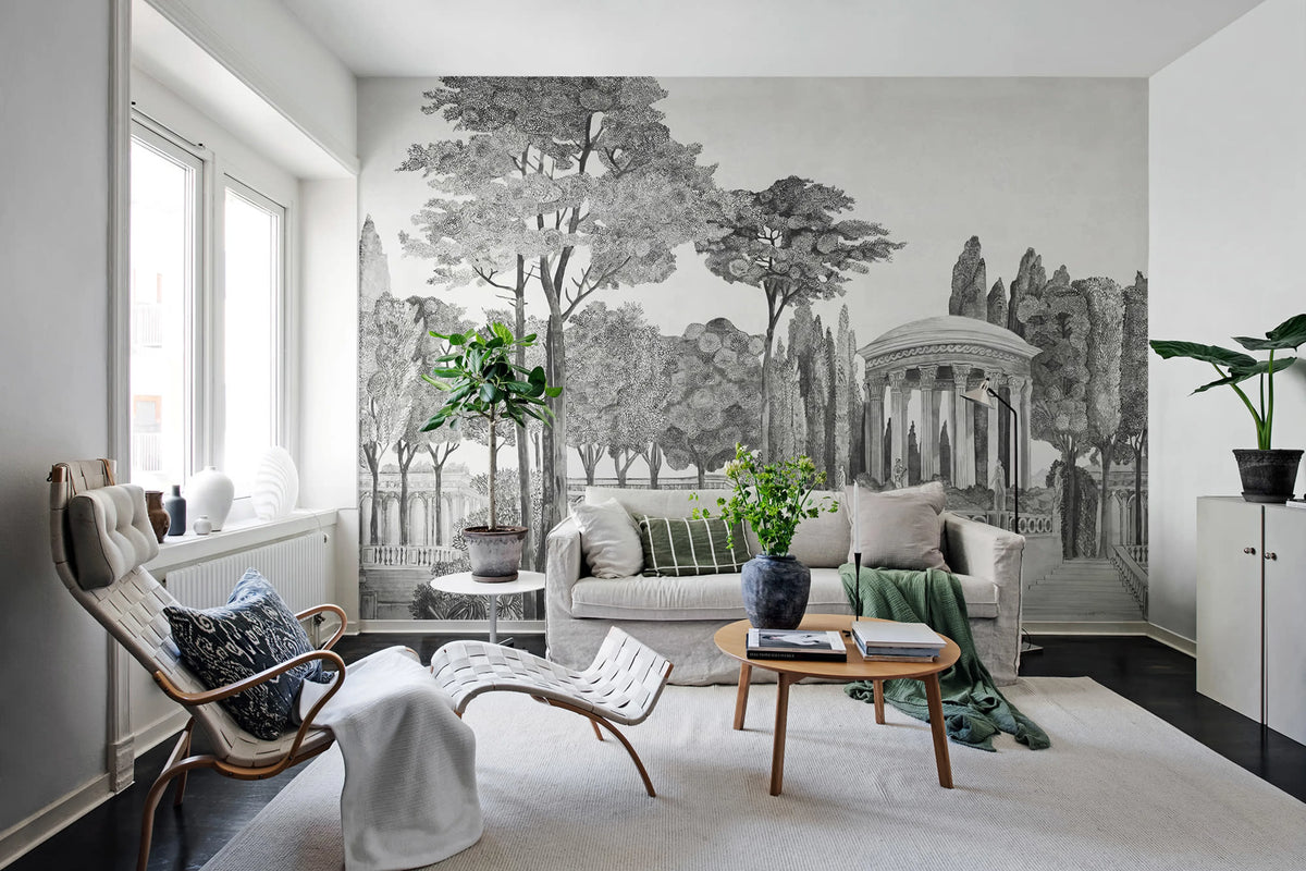 Chatsworth Park, Graphite Mural Wallpaper - room preview 02