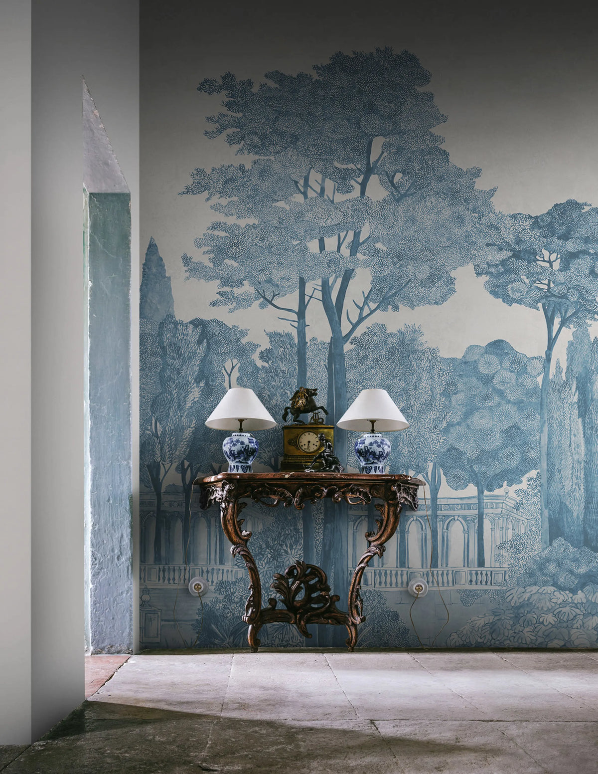 Chatsworth Park, Blue Mural Wallpaper - room preview 02