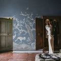 Chinoiserie Blossom, Navy Blue Mural Wallpaper - room preview 02