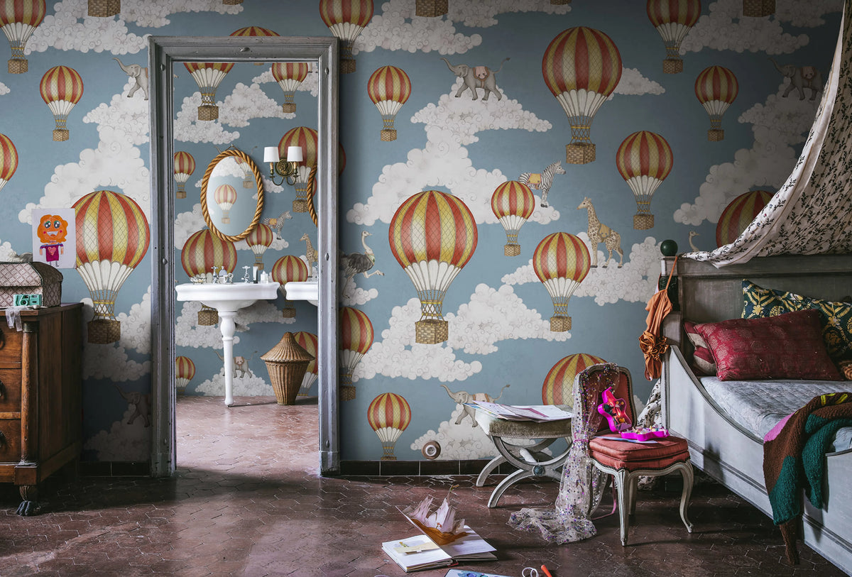 Dreamscape, Baby Blue Mural Wallpaper - room preview 02