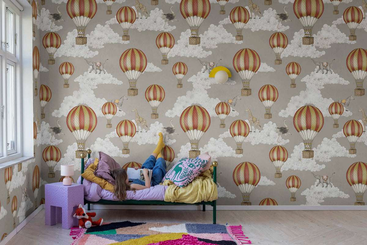 Dreamscape, Greige Mural Wallpaper - room preview 02