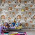 Dreamscape, Greige Mural Wallpaper - room preview 02