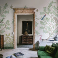 Monkeys Paradise, White Mural Wallpaper - room preview 02