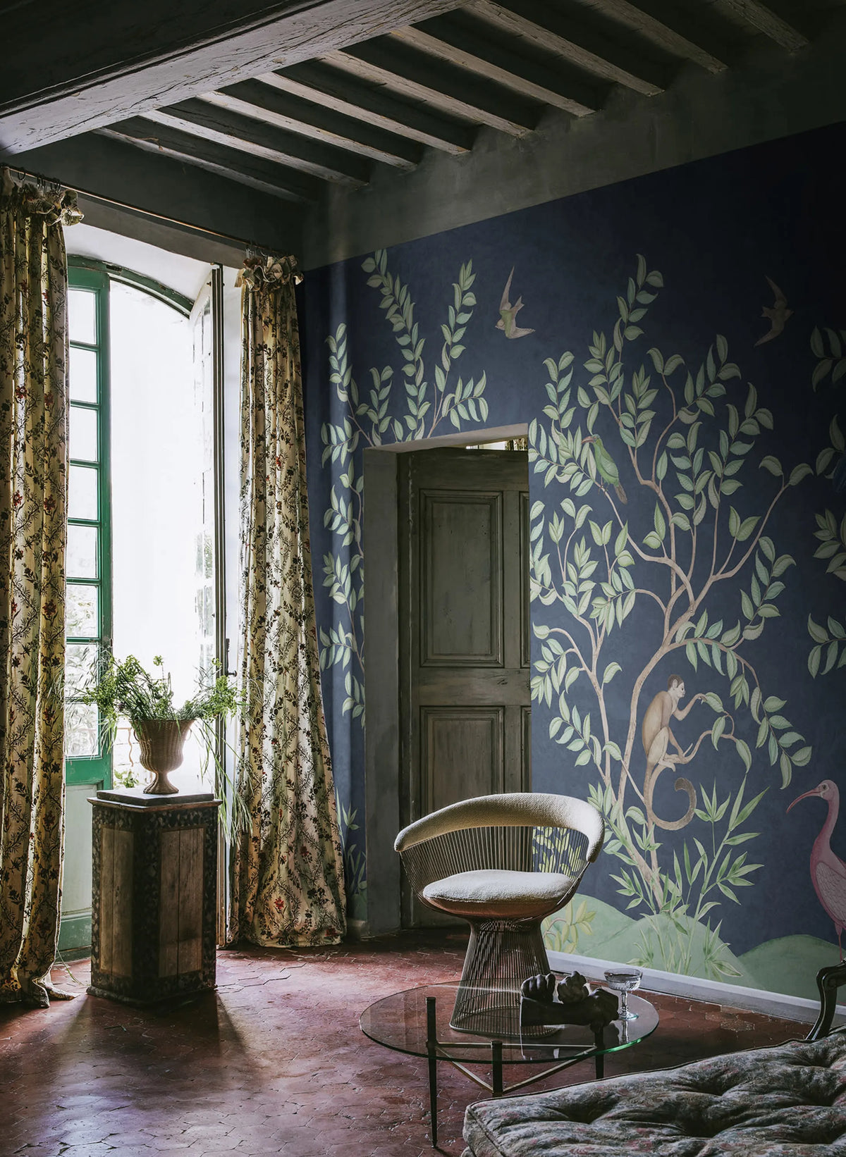 Monkeys Paradise, Dark Blue Mural Wallpaper - room preview 02