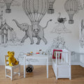 Circus Horizon, Graphite Mural Wallpaper - room preview 02