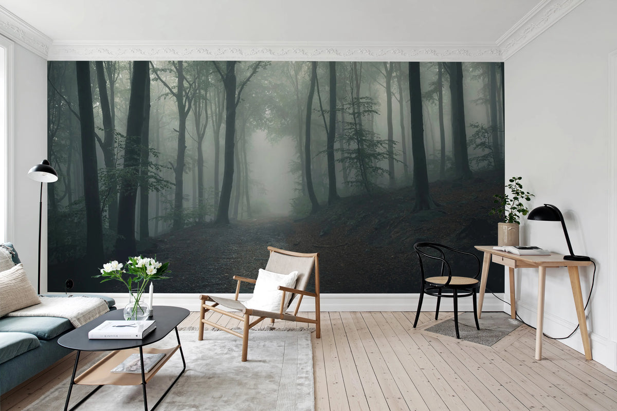 Forest in Fog Mural Wallpaper - room preview 02