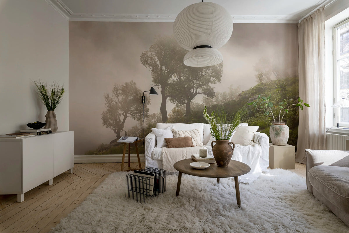Foggy Hill Mural Wallpaper - room preview 02