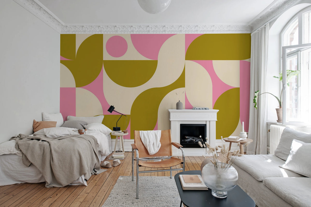 Geometrique Mural Wallpaper - room preview 02