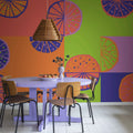 Lemon Slices, Neon Mural Wallpaper - room preview 02
