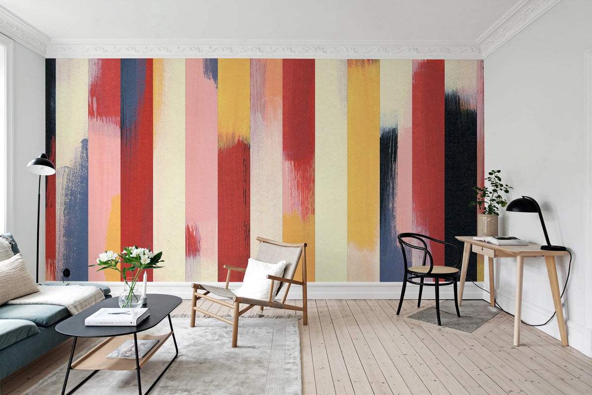 Paint Stripes, Multi Mural Wallpaper - room preview 02