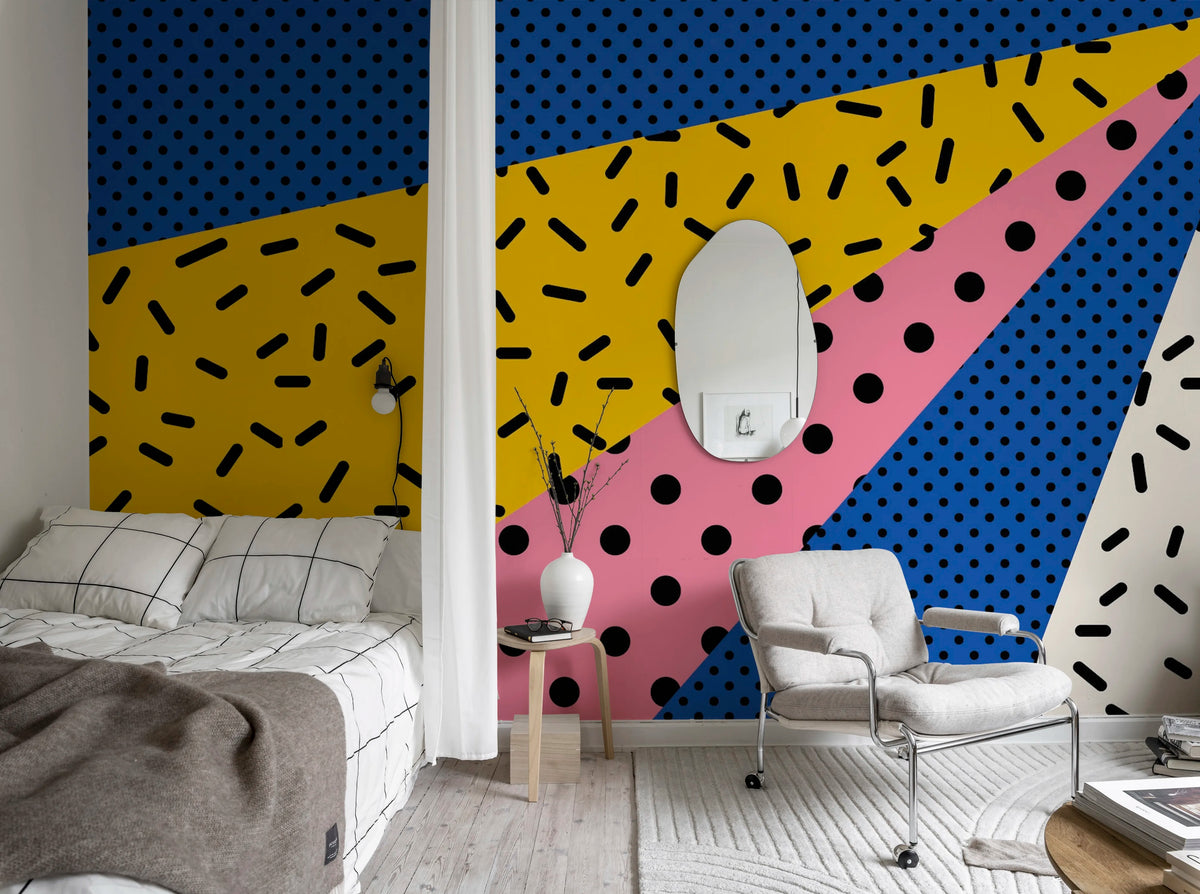 Rays of the 90s Mural Wallpaper - room preview 02