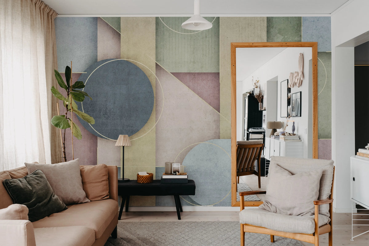 Arch Forms, Pastel Mural Wallpaper - room preview 02