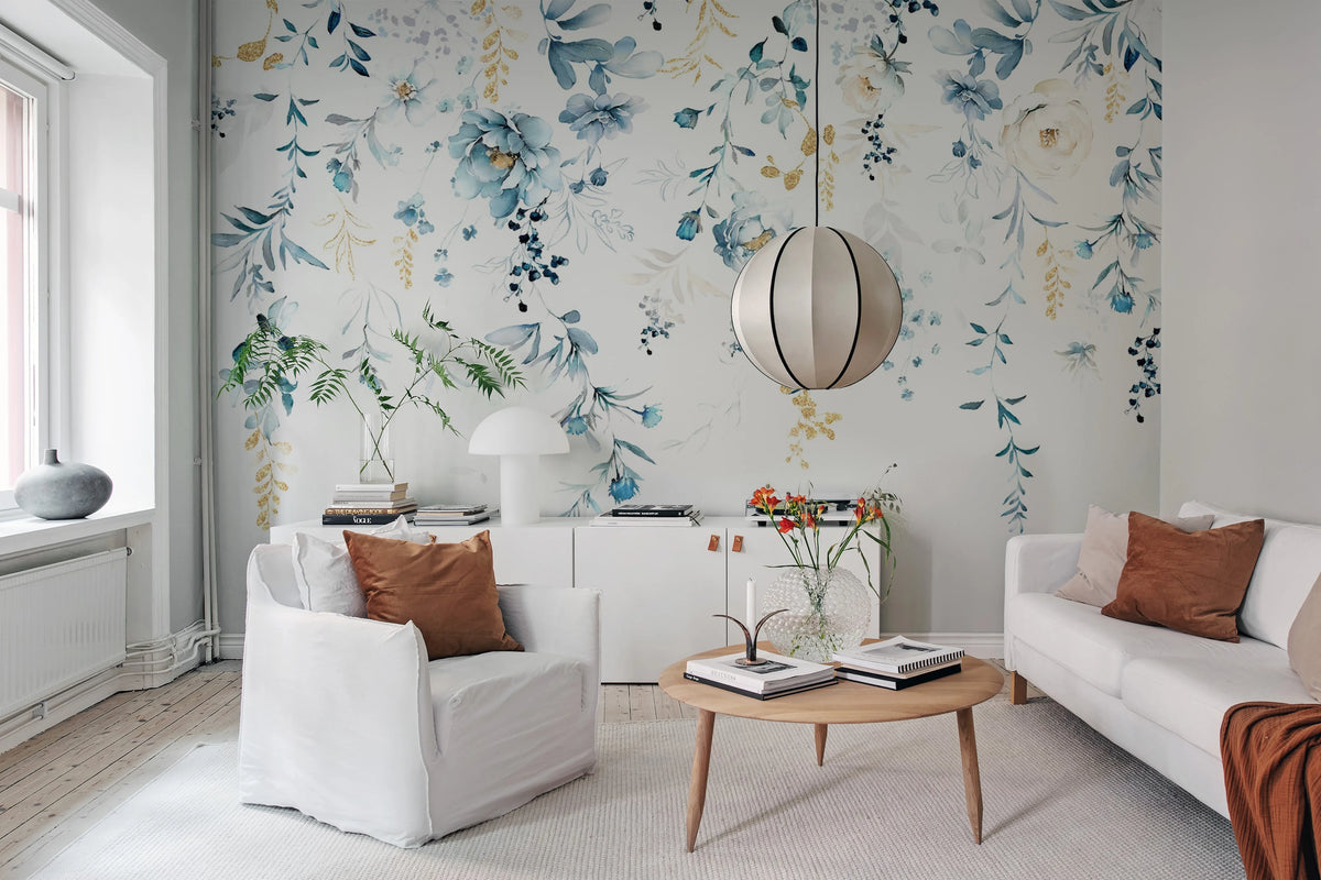 Floral Drape Mural Wallpaper - room preview 02