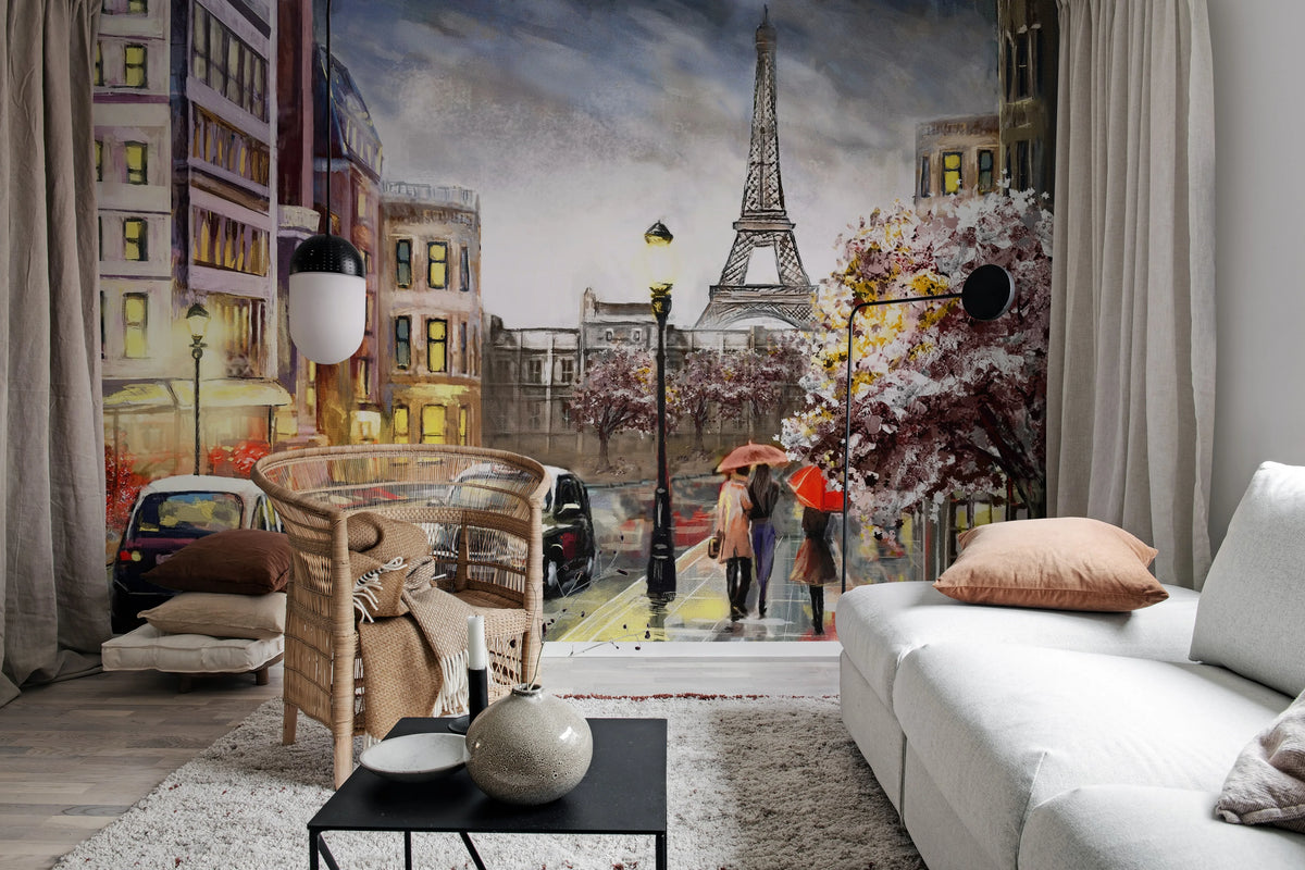 Painting Paris Mural Wallpaper - room preview 02