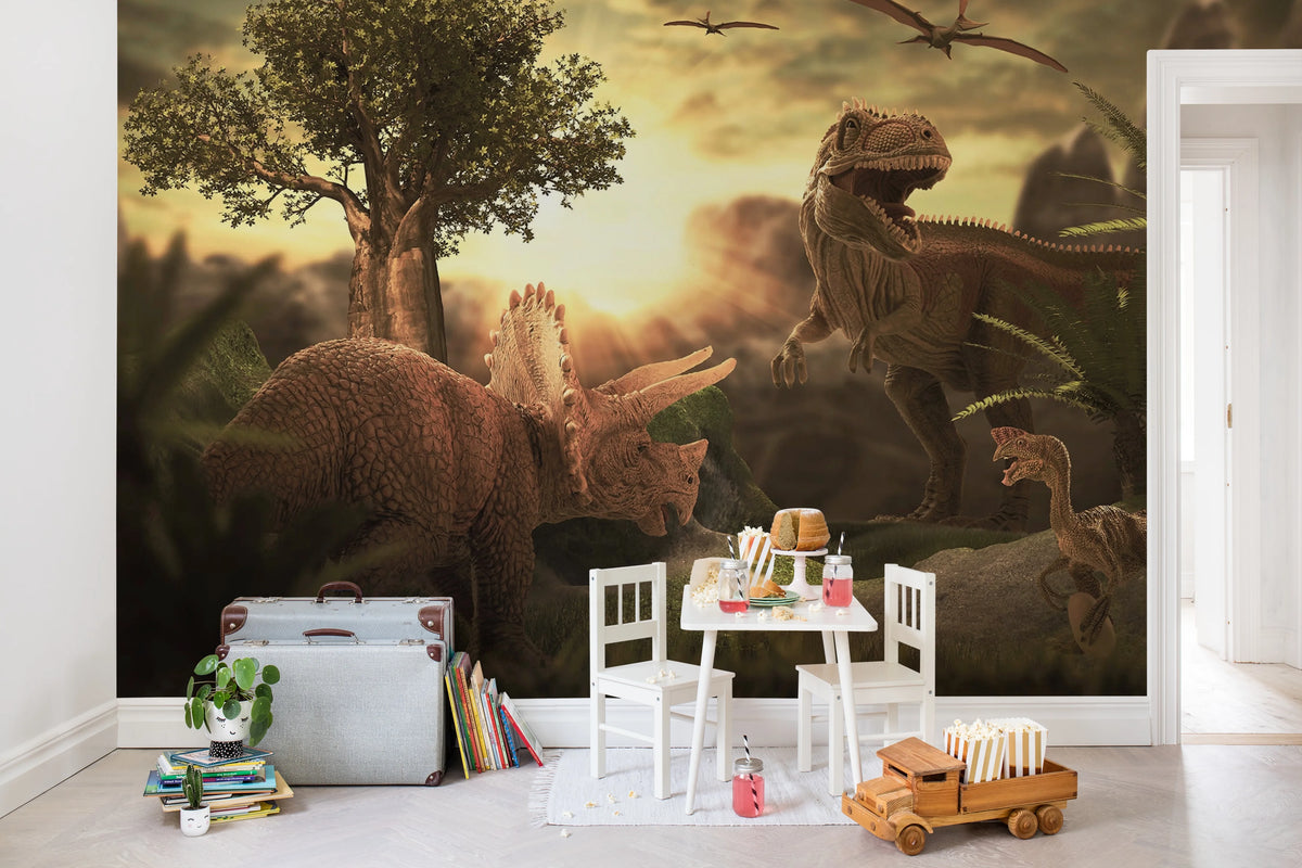 Dinosaur Park Mural Wallpaper - room preview 02