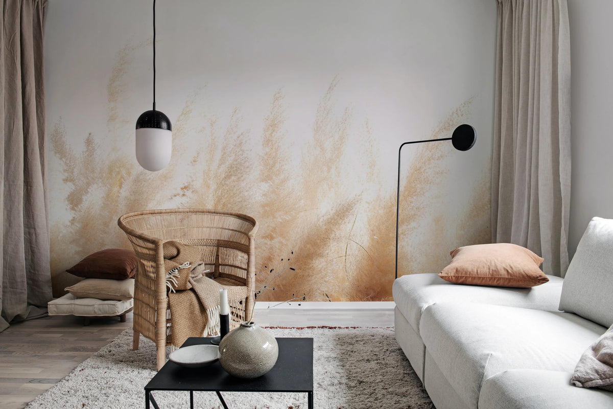 Soft Reed Mural Wallpaper - room preview 02
