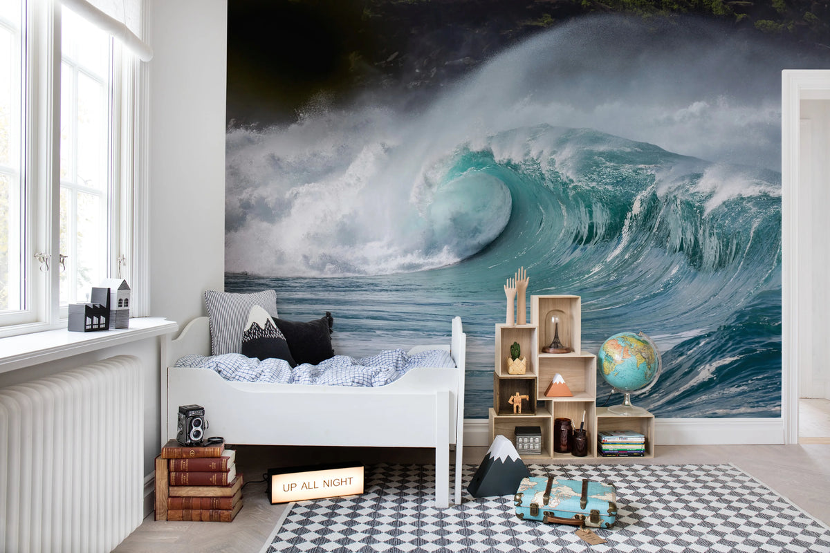 Single Wave Mural Wallpaper - room preview 02