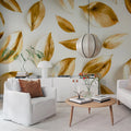 Golden Leaves Mural Wallpaper - room preview 02